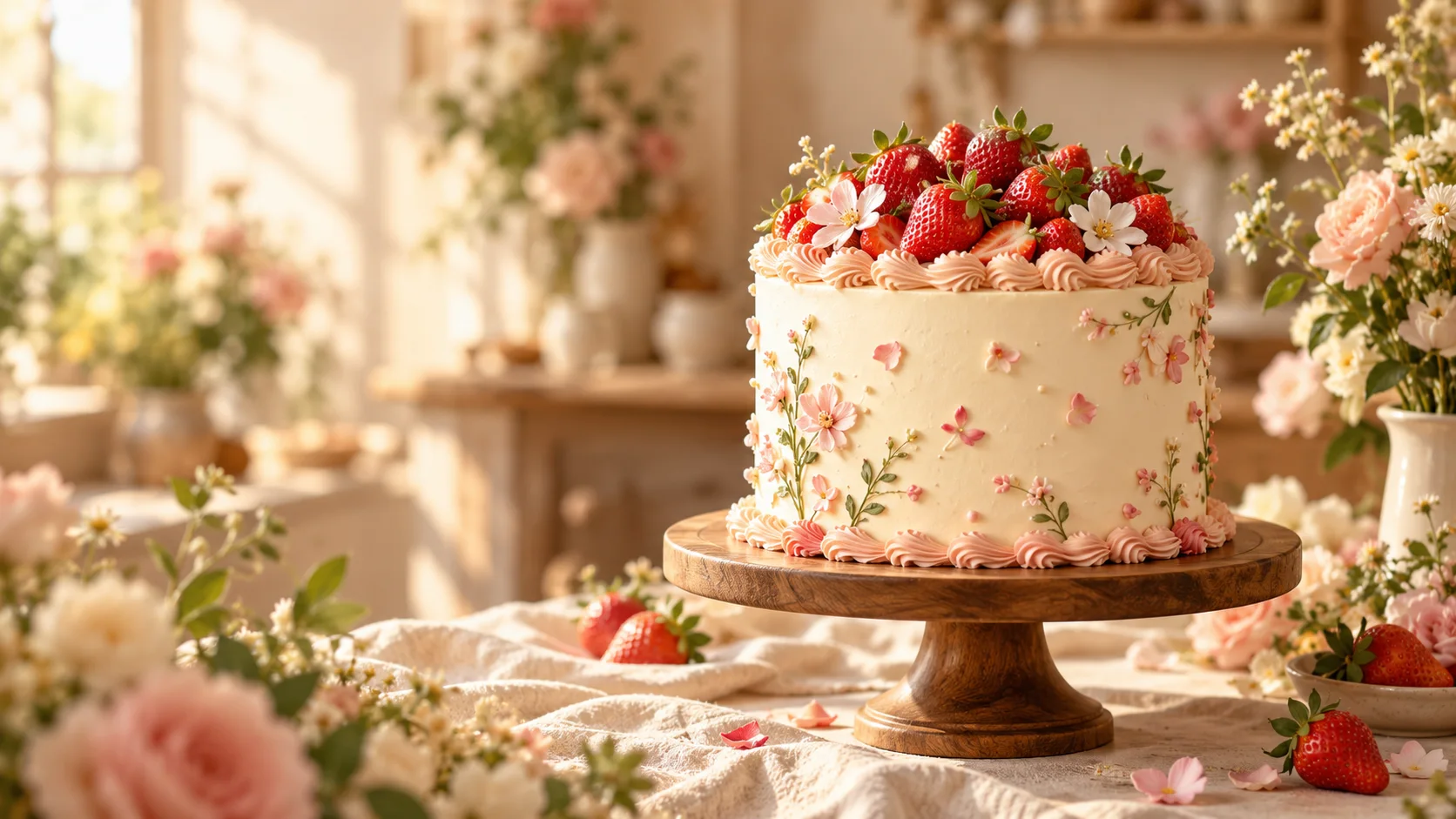 Strawberry Cloud Cake